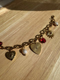 Bracelet LUNA - DORÉ - ROUGE